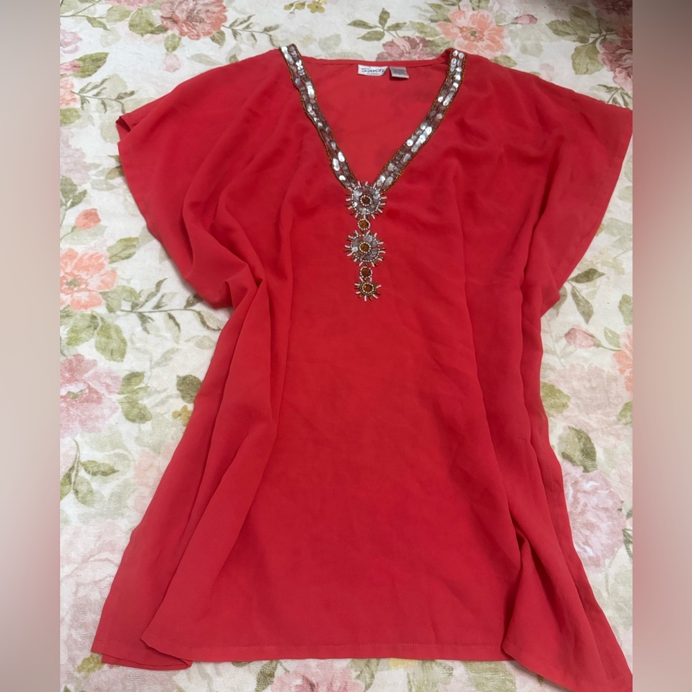 Sante Gorgeous Embellished Swumsuit Cover Up Dress